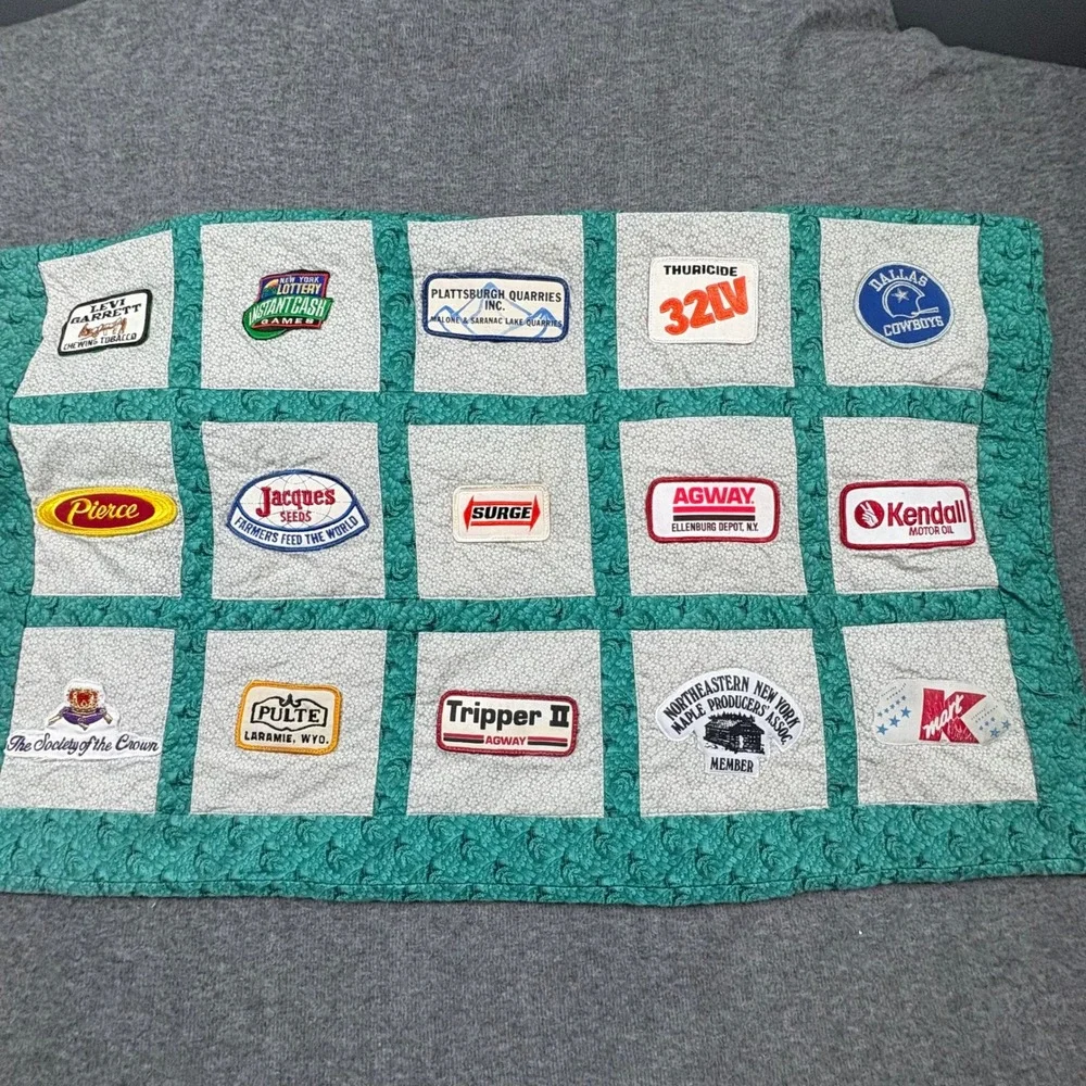 Vtg. Logo Quilt Green Border Military, Auto, Farm, Business, Advertising Patches